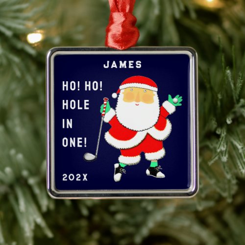 Golf Hole-on-one Keepsake Gift Metal Ornament