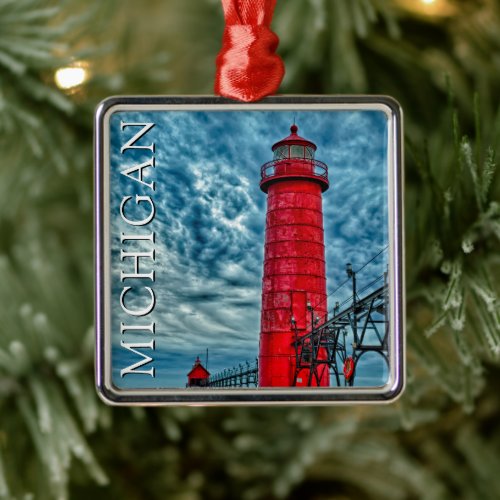 Grand Haven Lighthouse | Michigan Metal Ornament