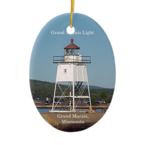 Grand Marais Light oval ornament