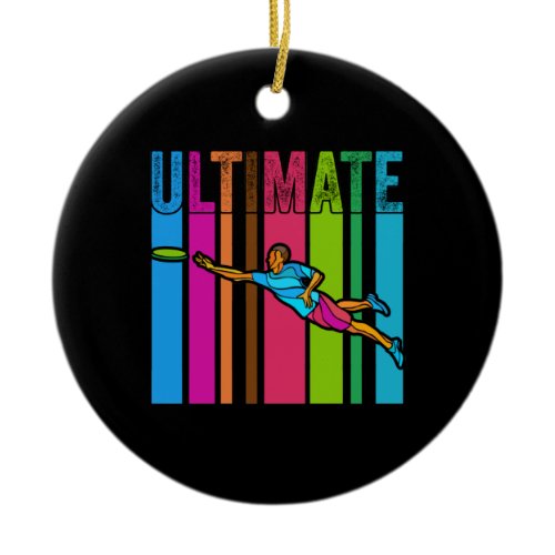 Great Ultimate Frisbee Motif Gift Ceramic Ornament