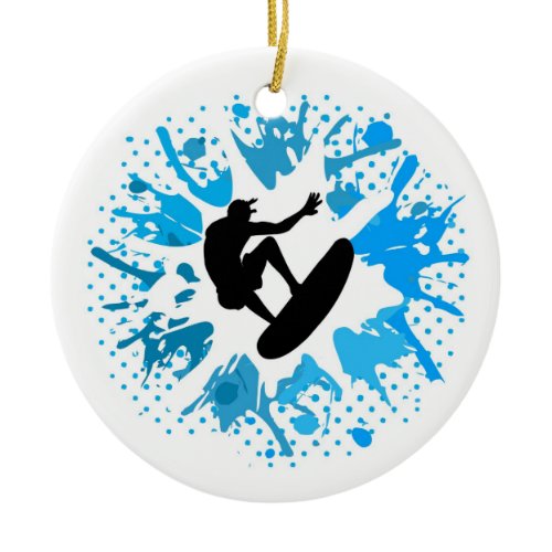 Grunge surfer ceramic ornament