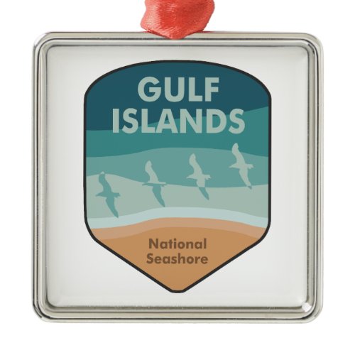 Gulf Islands National Seashore Seagulls Metal Ornament
