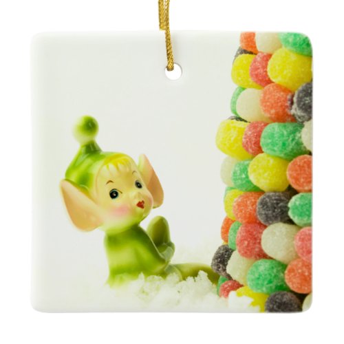 Holly the Pixie Elf Ceramic Ornament