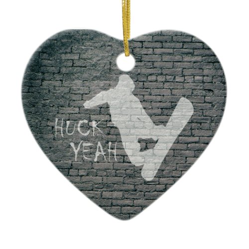 Huck Yeah (Snowboarding) Ceramic Ornament