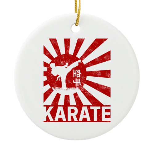 Karate Martial Arts with Japanese Vintage Design Ceramic Ornament