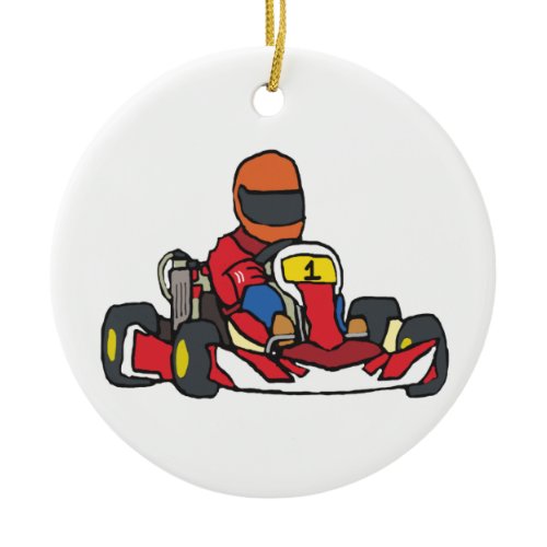 Karting Ceramic Ornament