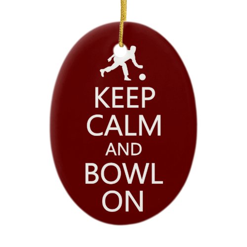 Keep Calm &amp; Bowl On custom ornament