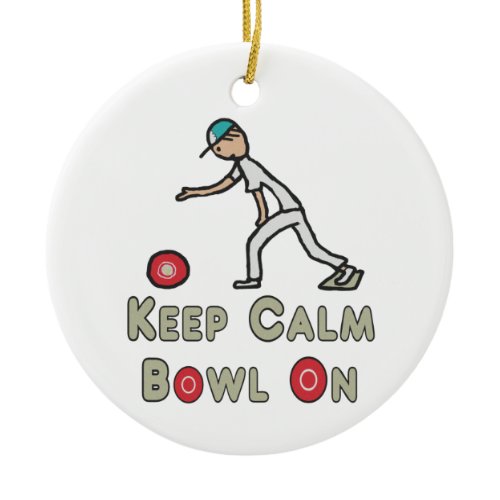 Keep Calm Lawn Bowls Ceramic Ornament