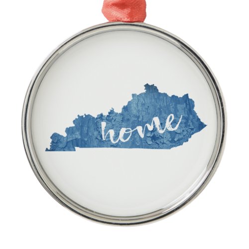 Kentucky Home Wood Grain Metal Ornament