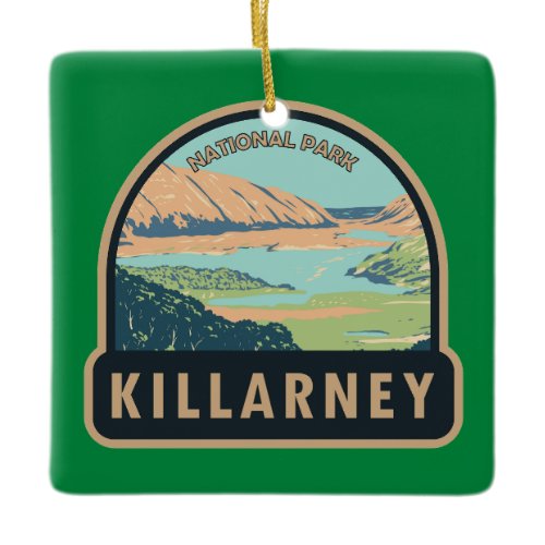 Killarney National Park Ireland Travel Art Vintage Ceramic Ornament