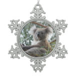 Koala Bear Snowflake Pewter Christmas Ornament