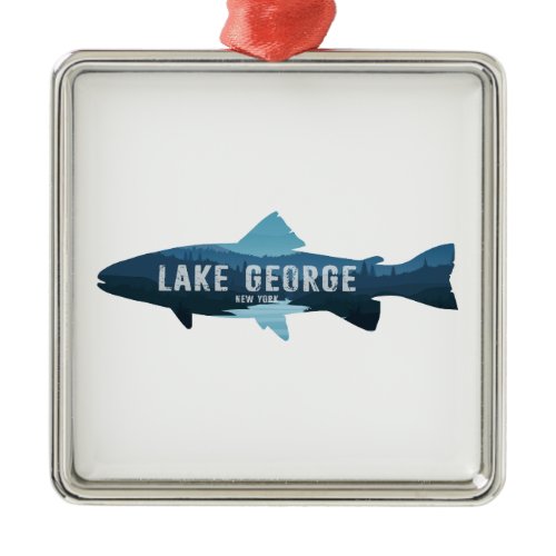 Lake George New York Fish Metal Ornament