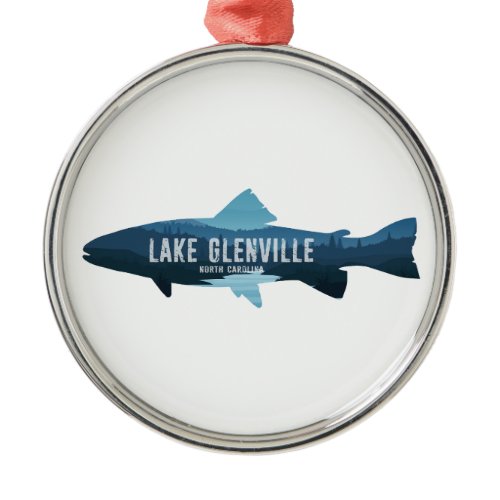Lake Glenville North Carolina Fish Metal Ornament