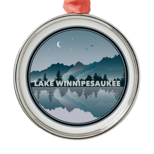 Lake Winnipesaukee New Hampshire Reflection Metal Ornament