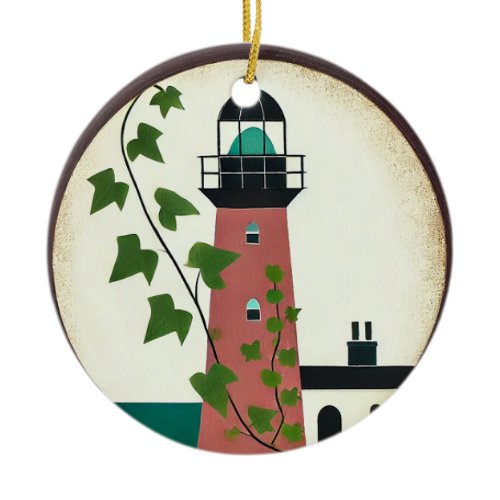 Lighthouse  ceramic ornament
