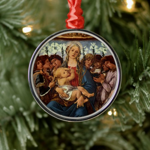 Madonna and Child with Eight Angels by Botticelli Metal Ornament