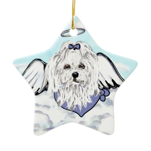 Maltese Angel Ceramic Ornament