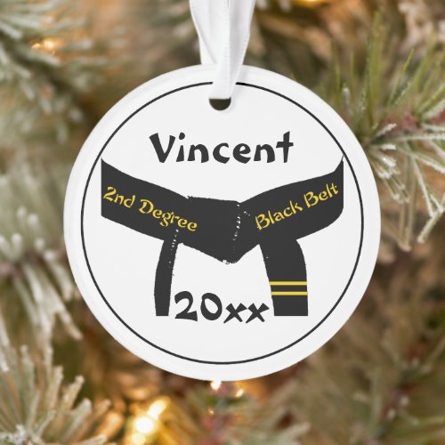 Martial Arts 2nd Degree Black Belt Ornament