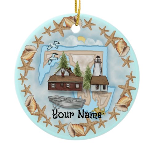 Maryland Shells Lighthouse Ornament