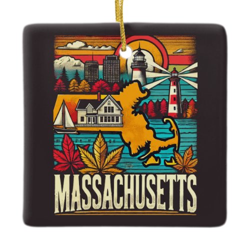Massachusetts Ceramic Ornament