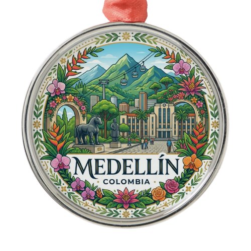 Medellín Colombia Metal Ornament
