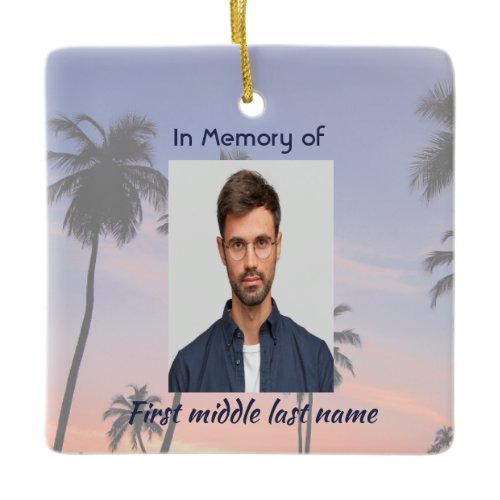 Memorial Keepsake Ocean Sea Tropical Beach  Ceramic Ornament