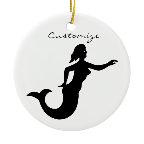 Mermaid Silhouette Thunder_Cove Ceramic Ornament