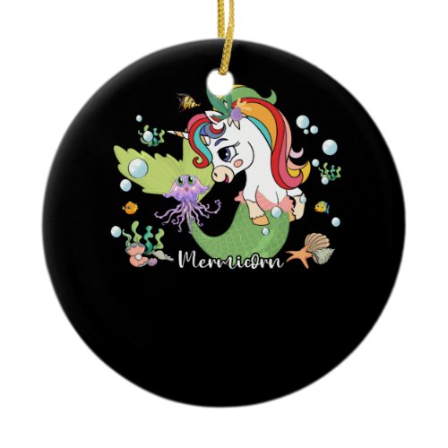 Mermicorn Unicorn Mermaid Adult Unicorn Birthday M Ceramic Ornament