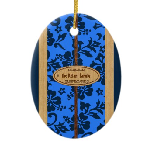 Mokuleia Customizable Vintage Surfboard Ornament