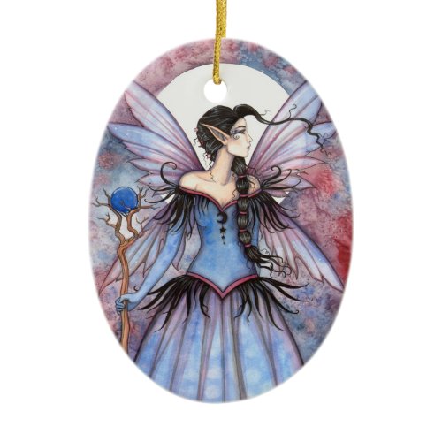 Moon of Winter Fairy Fantasy Art Ceramic Ornament