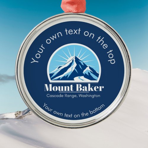 Mount Baker Cascade Washington ski resort medal Metal Ornament