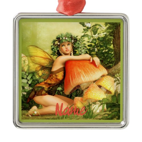 Mushroom fairy Thunder_Cove Metal Ornament