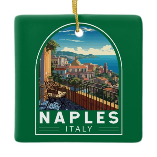 Naples Italy Travel Art Vintage Ceramic Ornament