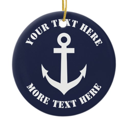 Nautical anchor Christmas ornament for sailor