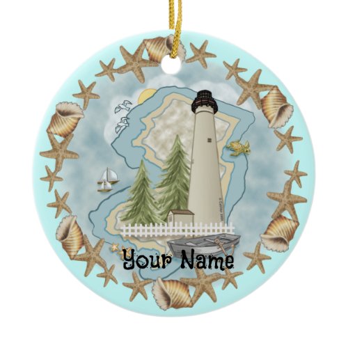 New Jersey Shells Lighthouse Ornament