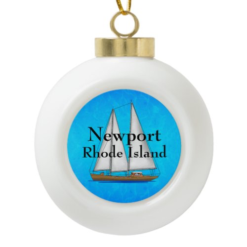 Newport Ceramic Ball Christmas Ornament