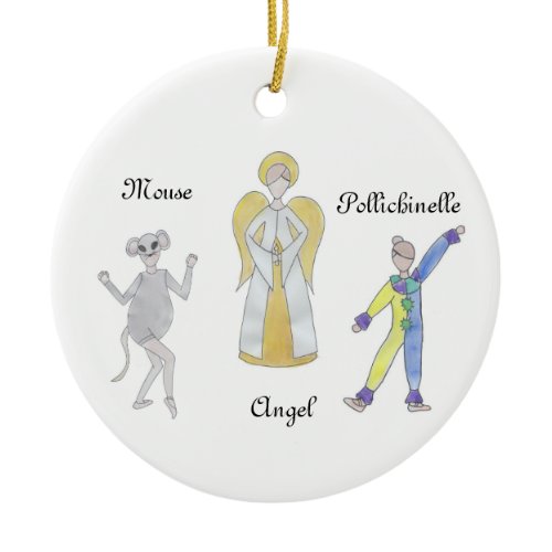 Nutcracker Mouse/Pollichinelle/Angel Ornament