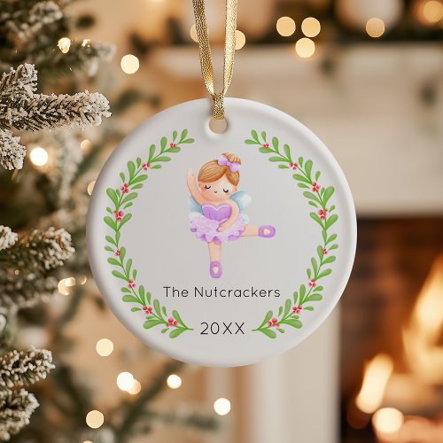 Nutcracker Sugar Plum Fairy Christmas Photo Ceramic Ornament