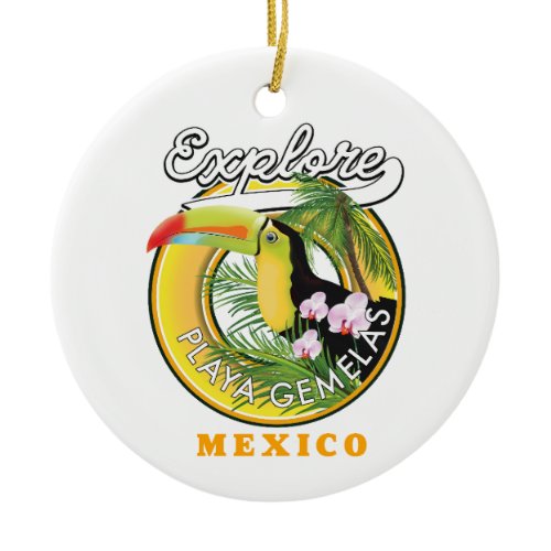 Oaxaca Mexico travel logo Ceramic Ornament