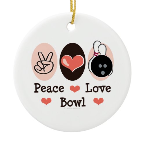Peace Love Bowl Bowling Ornament