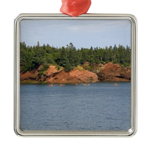 People sea kayaking in the Bay of Fundy at St. Metal Ornament