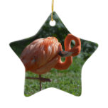Perfect Pink Flamingo Ceramic Ornament
