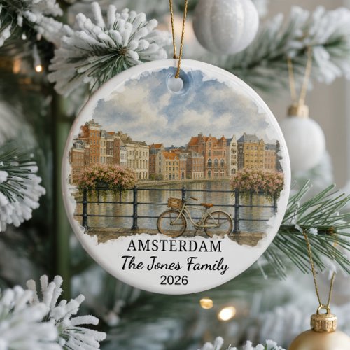 Personalized Amsterdam Ceramic Ornament, Custom Ne Ornament