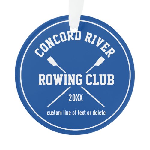 Personalized Crew Rowing Logo Oars Team Name Year Ornament