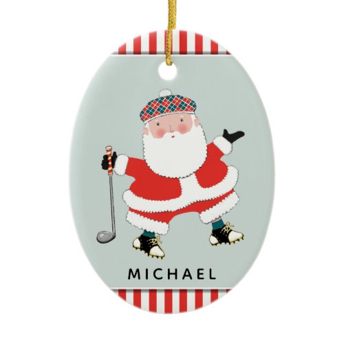 Personalized golf collectible ceramic ornament