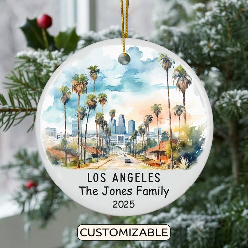 Personalized Los Angeles Ornament, California Ceramic Ornament