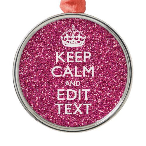 Personalized Rose Keep Calm Decor Metal Ornament