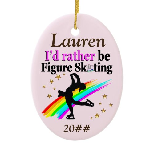PRETTY PERSONALIZED AND DATED  SKATING ORNAMENT