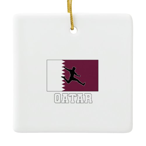 Qatar Football Soccer National Team Ceramic Ornament