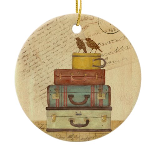 Ready To Fly Love Birds Suitcase Tag Ornament